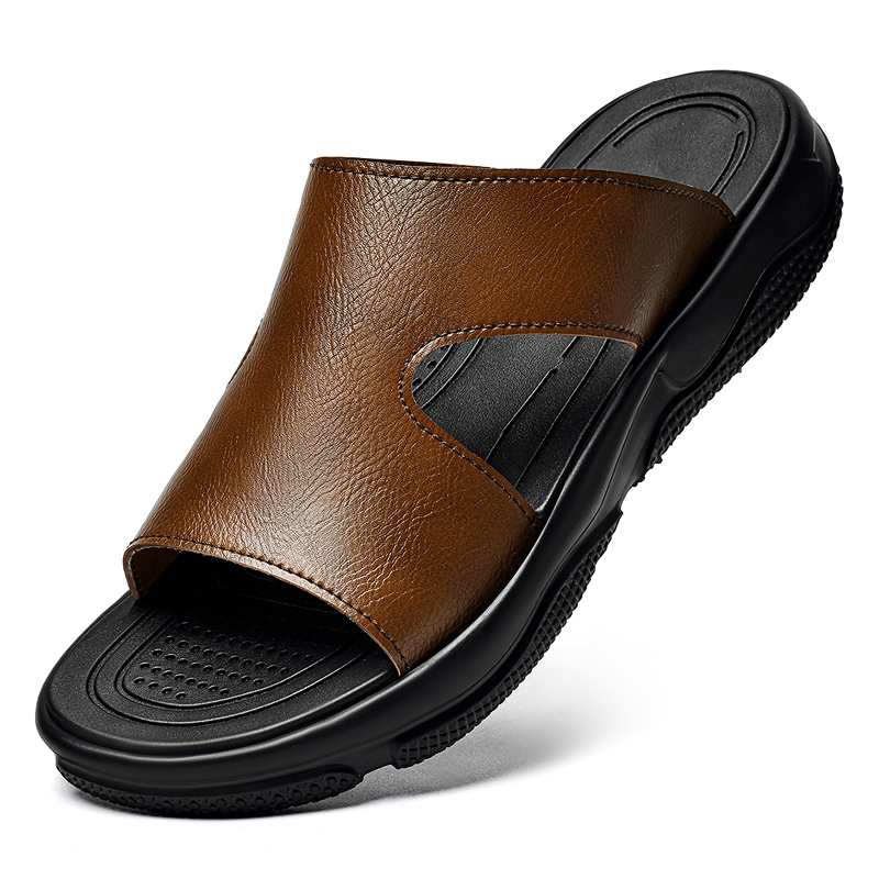 Flip Flop Leather Men - Sandales à enfiler en cuir pour