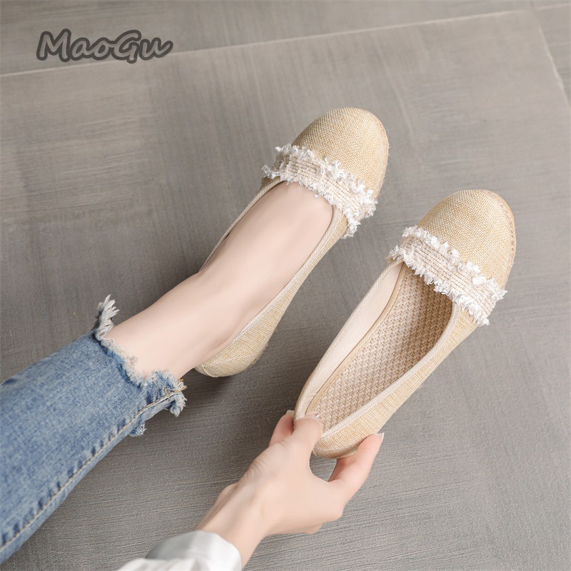 Espadrille Slip On - Chaussures compensées espadrilles pour femmes, à