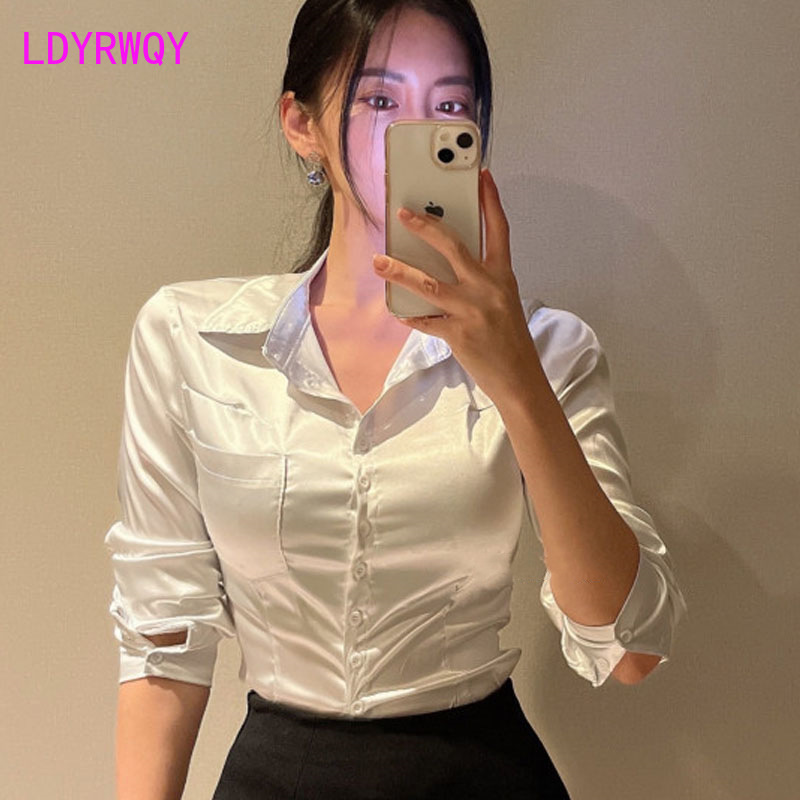 Shirt Camp Collar - Polo en Satin à Manches sulfpour