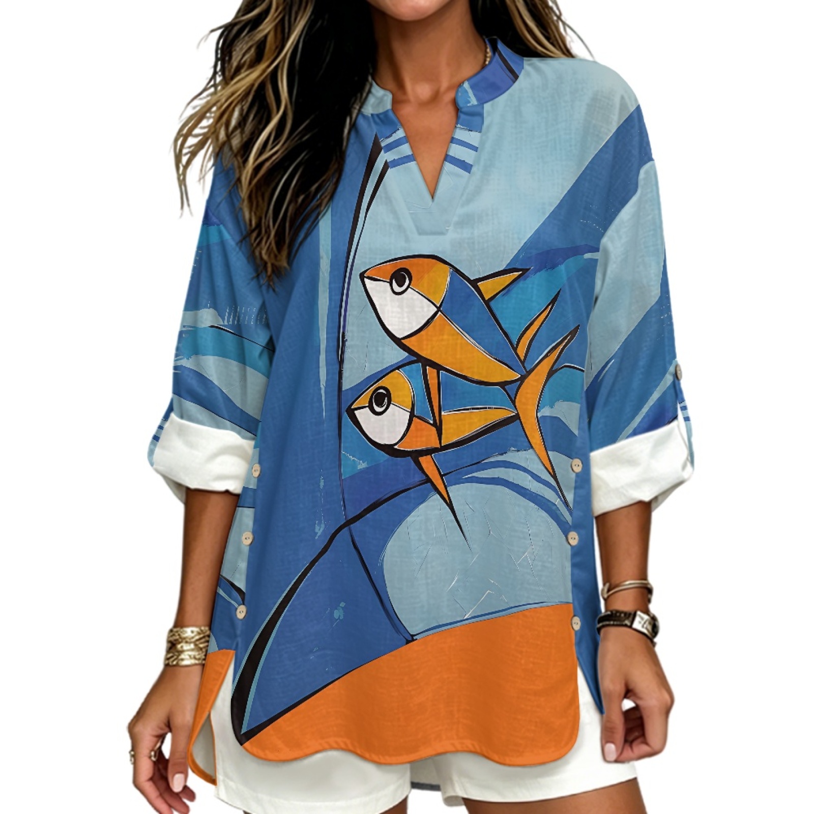 Linen Shirt Breathable - INSTANTARTS Chemise en lin pour femme