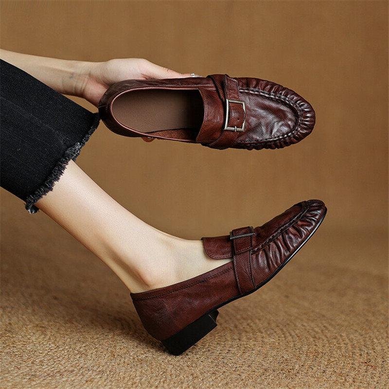 Casual Sandal Leather - Escarpins en cuir véritable pour femmes,