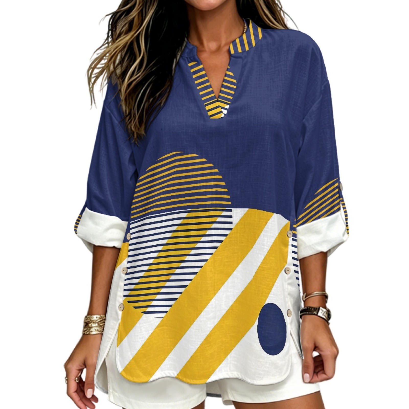 Linen Shirt Breathable - INSTANTARTS Chemise en lin à col
