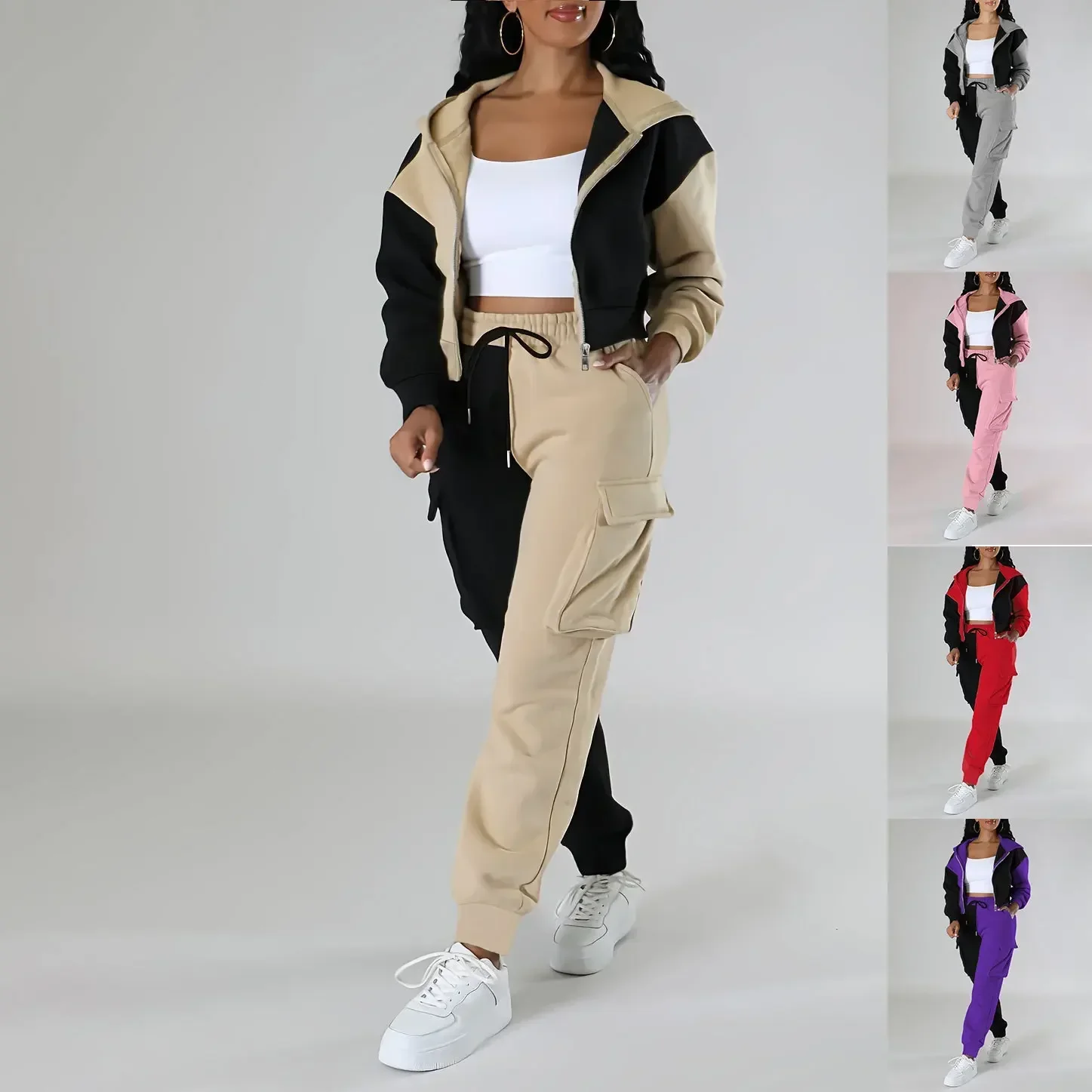 Short Linen Drawstring - Costume deux pièces ample pour femmes,