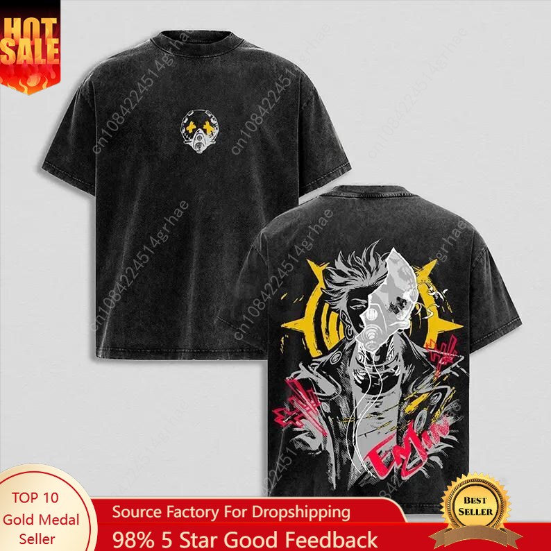 Tee Graphic Print - T-shirt vintage Gachiakuta Anime délavé, T-shirt