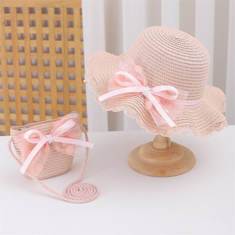 Bucket Hat Straw - Ensemble de 2 pièces pour bébé,