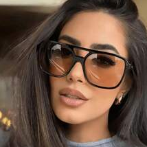 Sunglasses Aviator Polarized - Lunettes de soleil carrées noires de