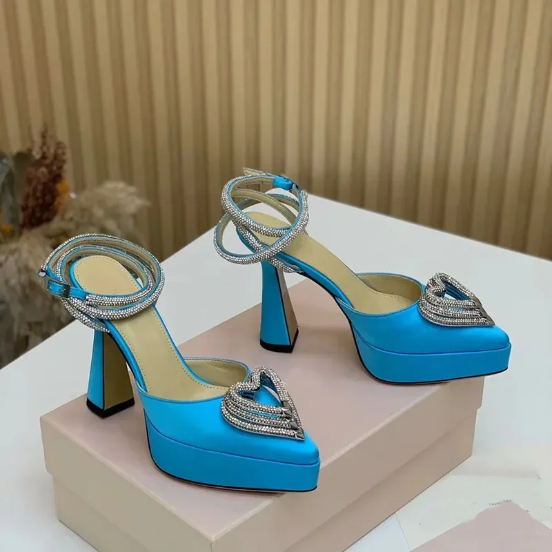 Casual Sandal Leather - Plate-forme cristal amour décoration sandales Sexy