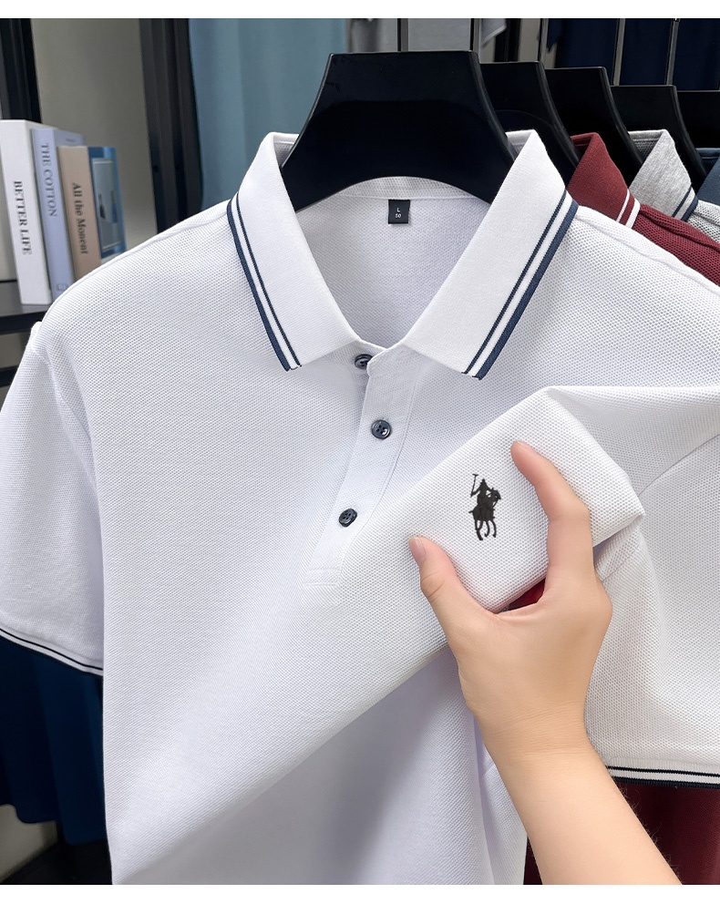 Polo d'été à col rayé, en tiss - Polo Shirt Pique avis et prix