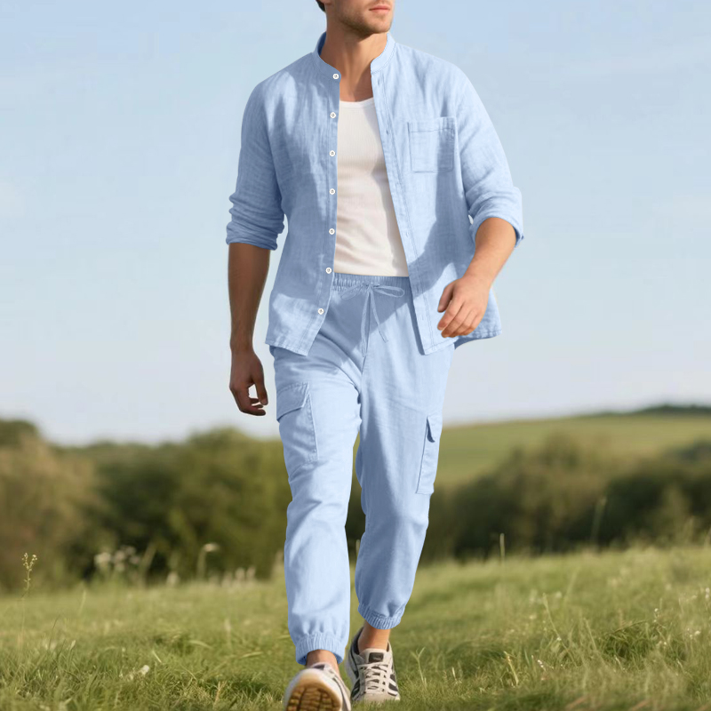 Ensemble deux pièces en lin re - Linen Shirt Breathable avis et prix