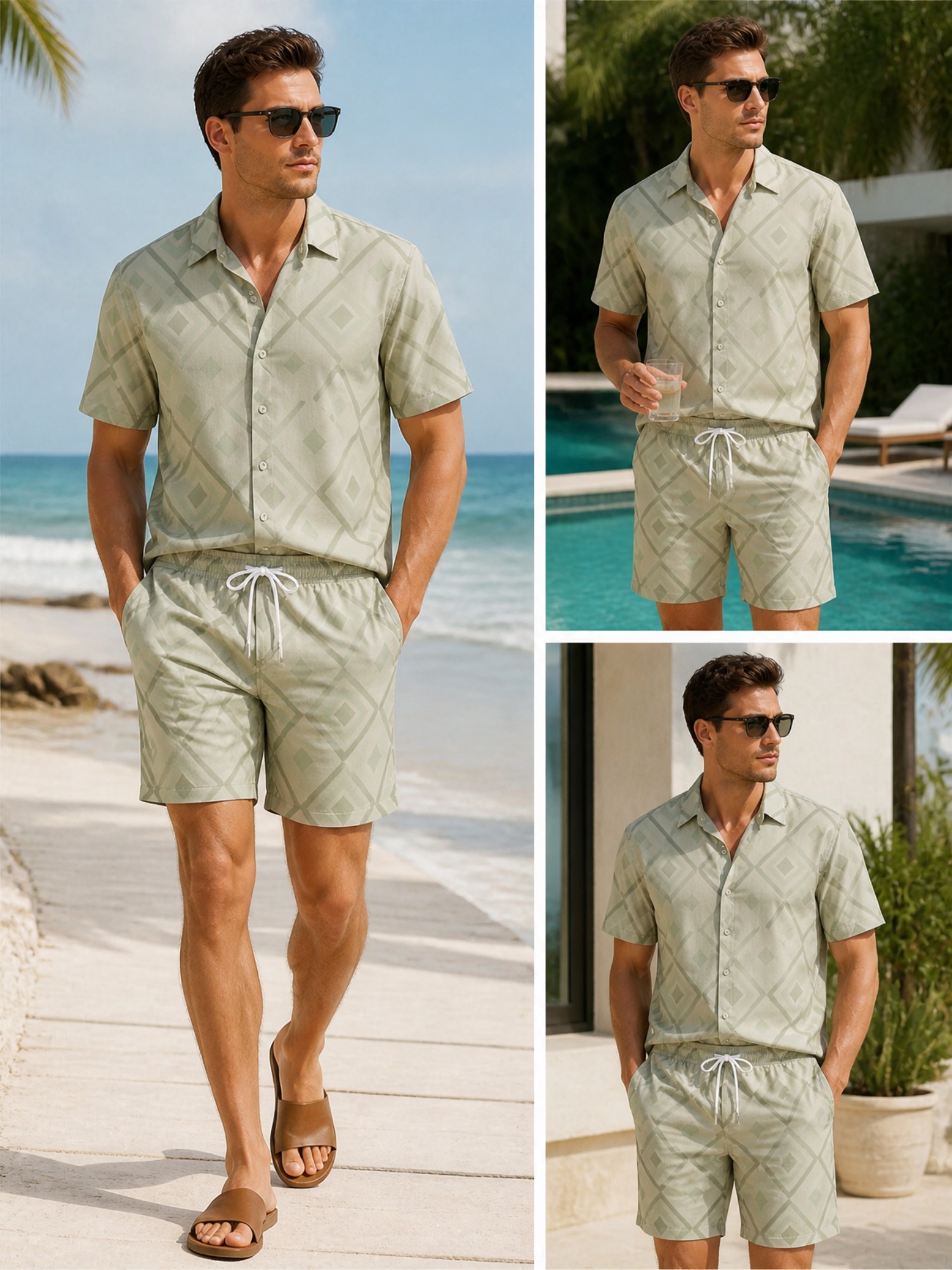 Ensemble chemise à manches cou - Resort Shirt Floral avis et prix