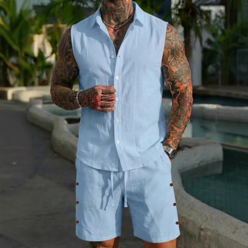Ensemble 2 pièces pour homme e - Short Linen Drawstring avis et prix