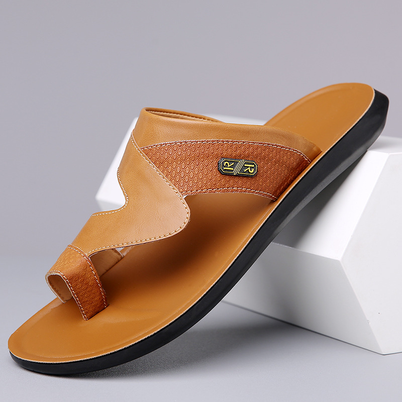 Sandales en cuir respirantes e - Flip Flop Leather Men avis et prix