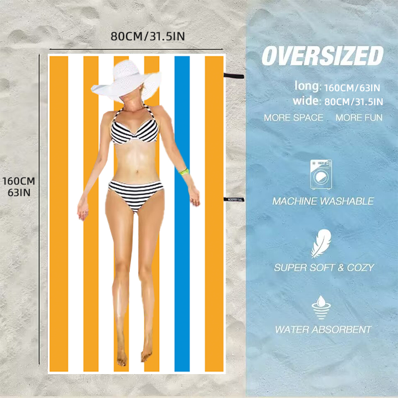 Serviette de plage rayée vibra - Beach Towel Large avis et prix