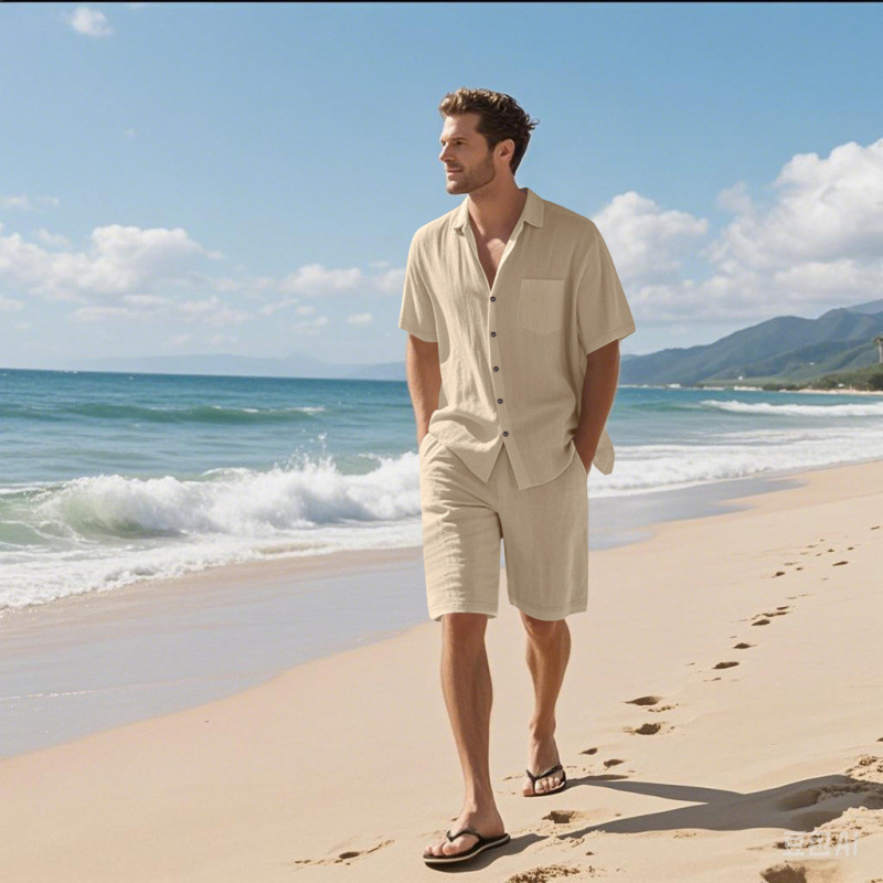 Ensemble chemise et short en l - Shirt Camp Collar avis et prix