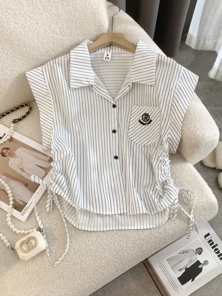 Jmprs rayé lettre chemise femm - Shirt Camp Collar avis et prix