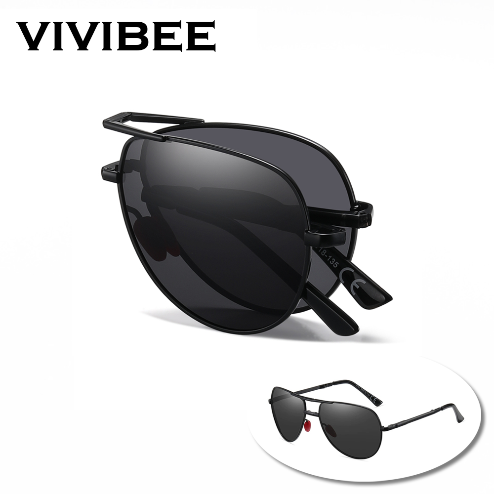 VIVIBEE métal pilote noir plia - Sunglasses Aviator Polarized avis et prix