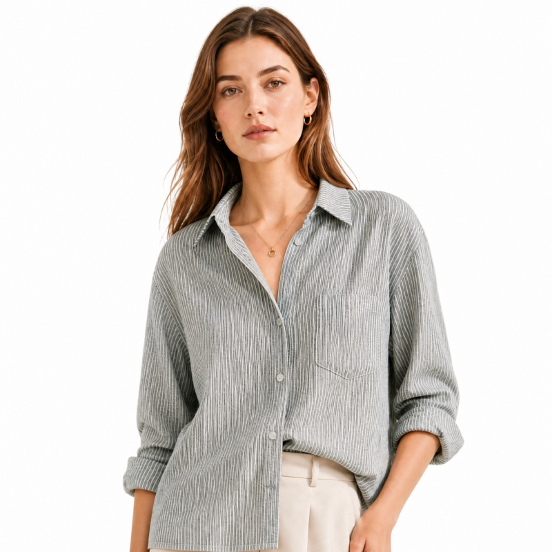 Tissu en coton et lin respiran - Linen Shirt Breathable avis et prix