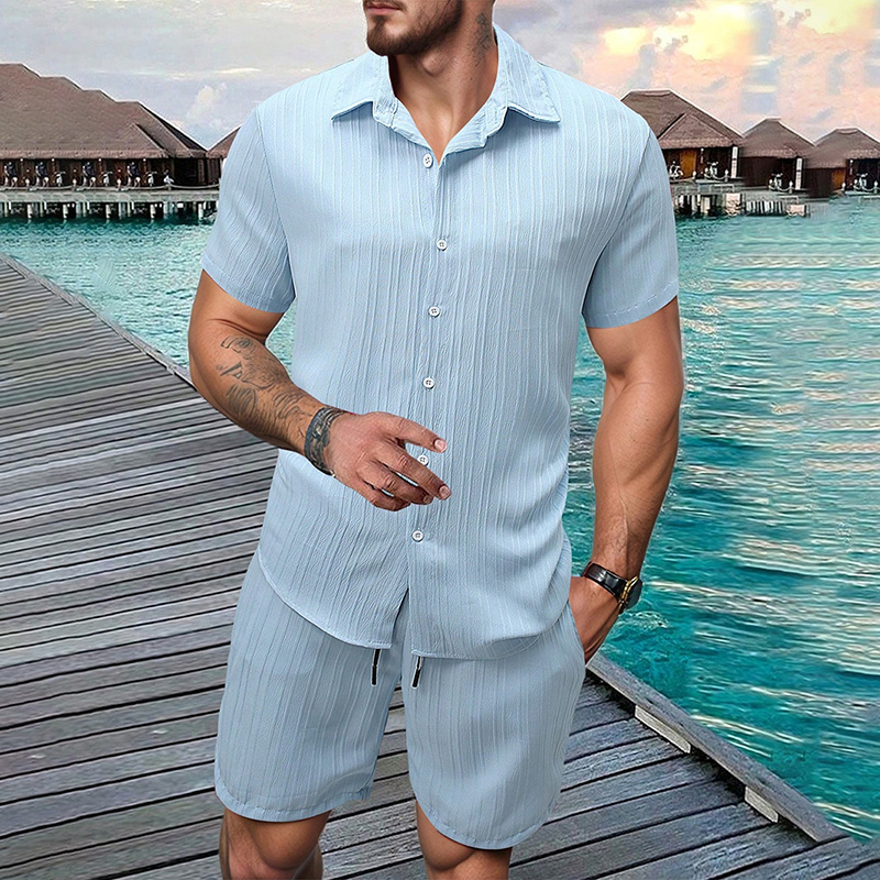 Nouvel ensemble 2 pièces homme - Shirt Camp Collar avis et prix