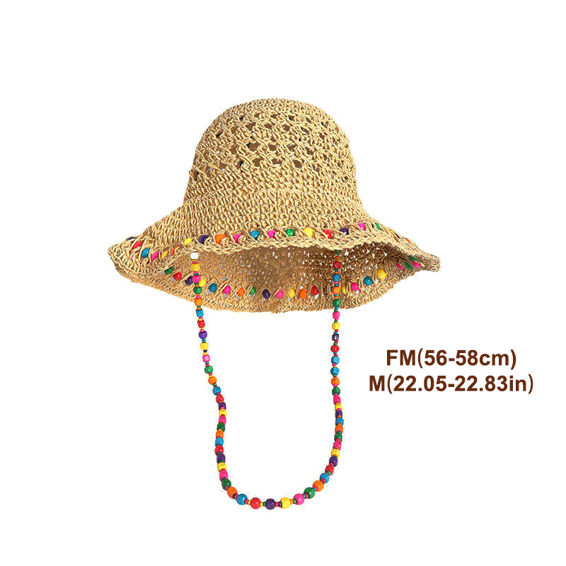 Chapeau de paille rétro polyva - Bucket Hat Straw avis et prix